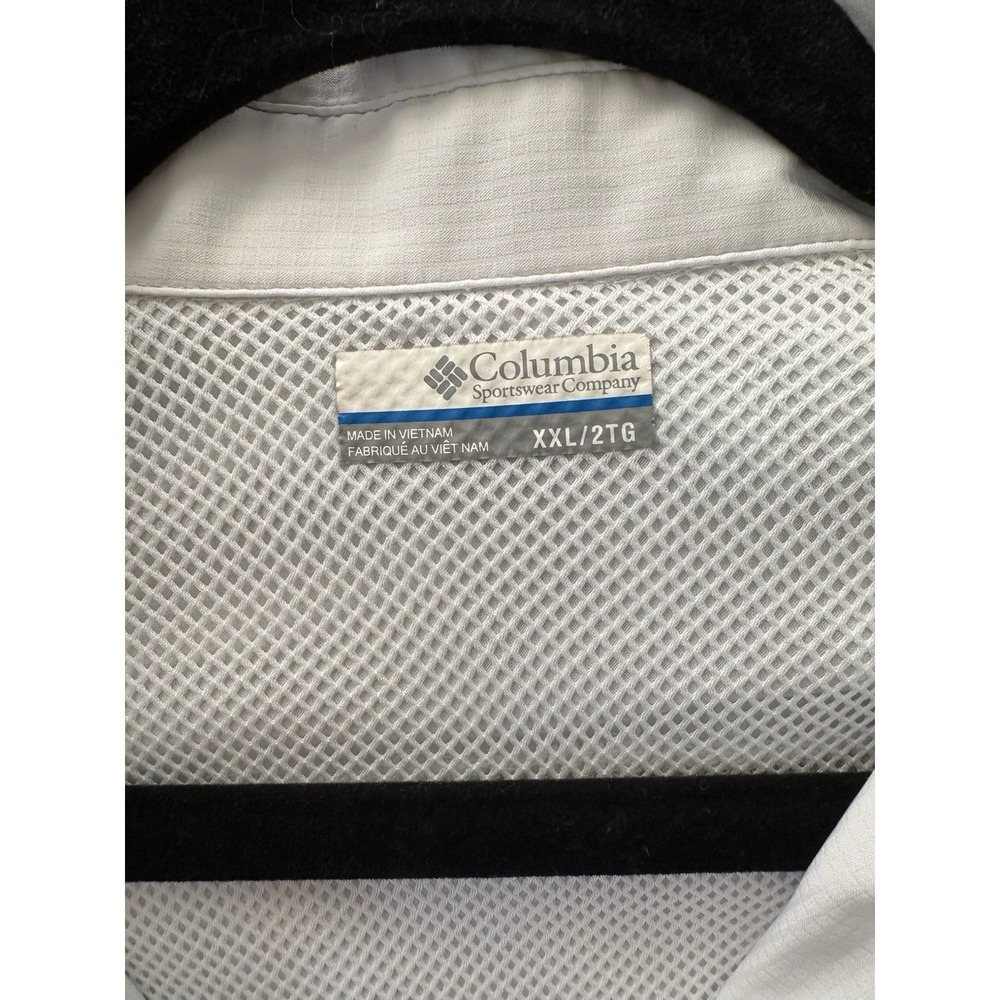 Columbia PFG Shirt Mens 2XL White Button Up Fishing Performance Vented Long Slv - Picture 11 of 14